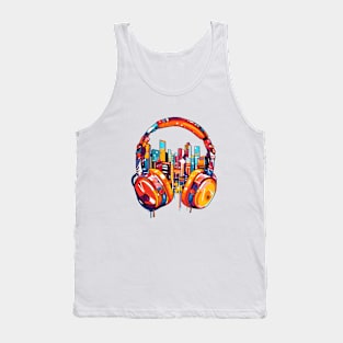 Headphone Music Non Stop Fun Urbain City Life Tank Top